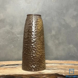Bình gốm men nâu ánh kim dáng cao