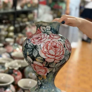 Bình hoa vẽ tay thủ công